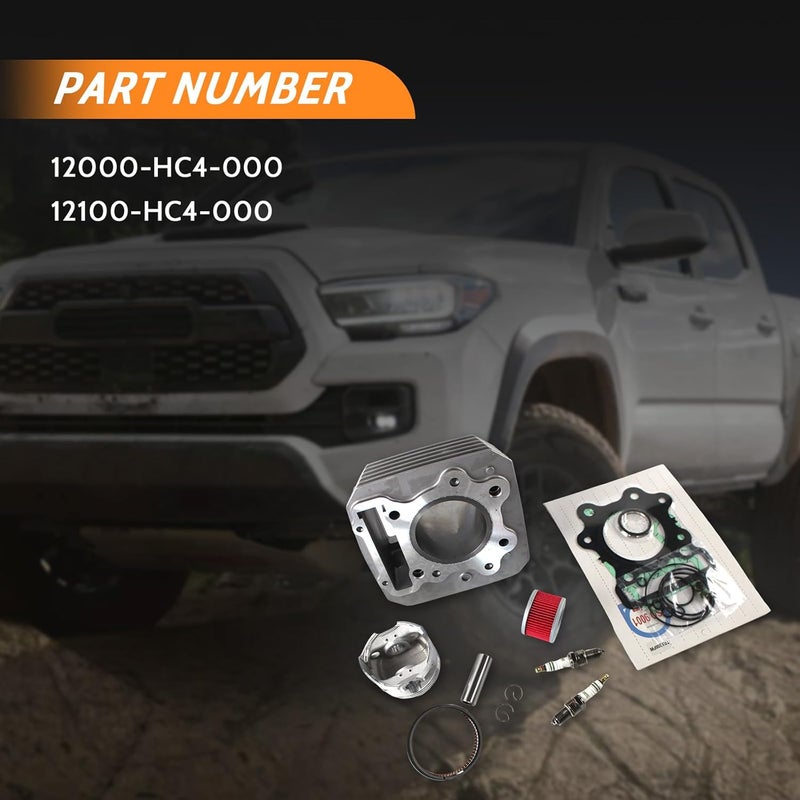 cycwer 74MM TRX 300 Cylinder Piston Gasket Top End Rebuild Kit For 1988-2000 TRX 300 Fourtrax FW 4x4 2x4 Cylinder Top End Rebuild Kit replaces 12000-HC4-000, 12100-HC4-000 - Image 3
